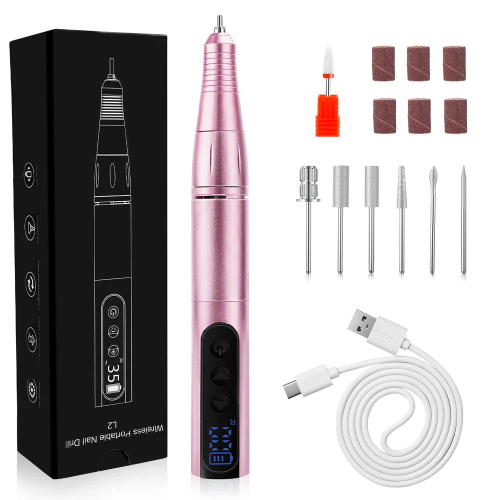 Shexnail 30,000RPM Rechargeable Nail Drill with UV Light
