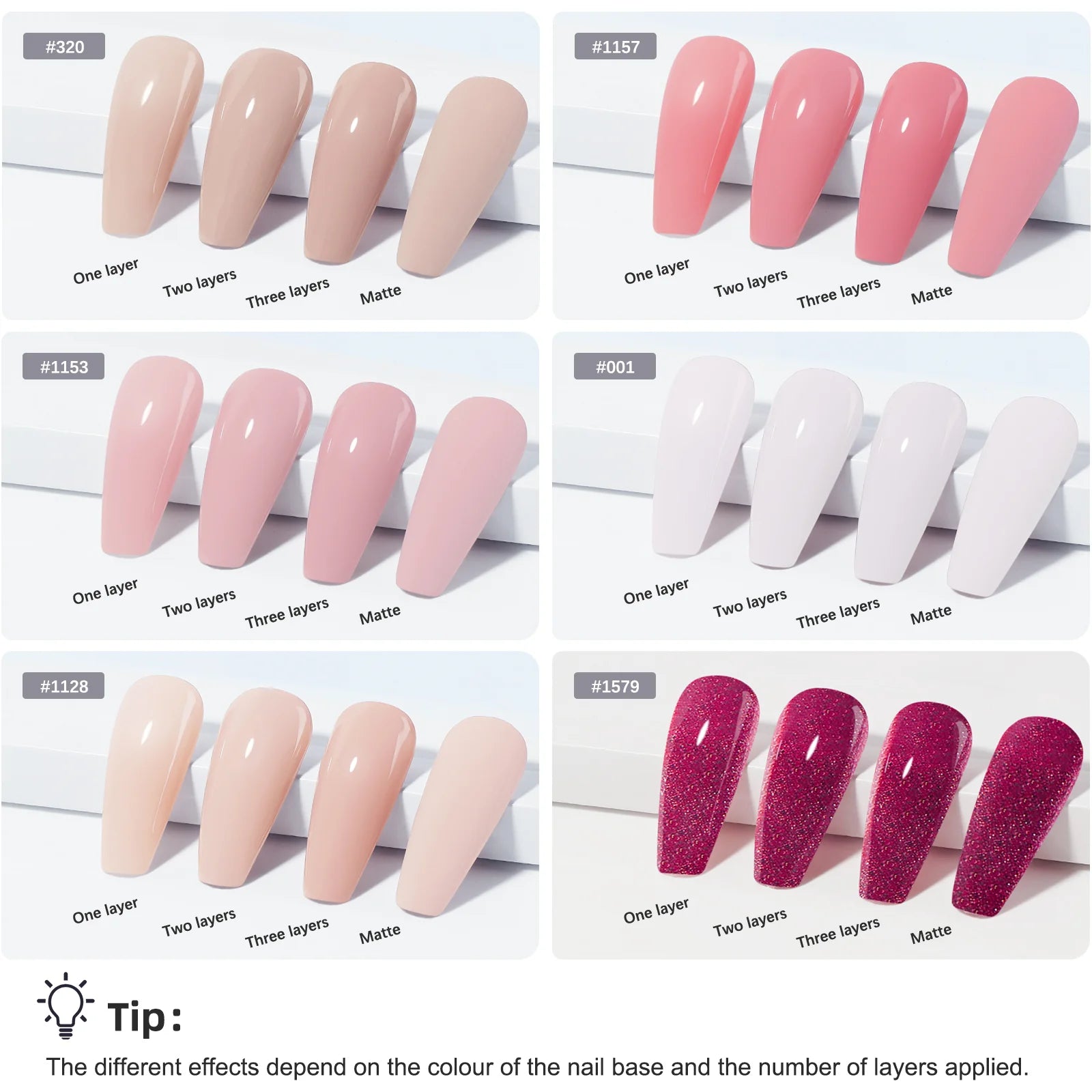 LKEnail Blushing Nude Bloom - 6 Color Nail Gel Kit