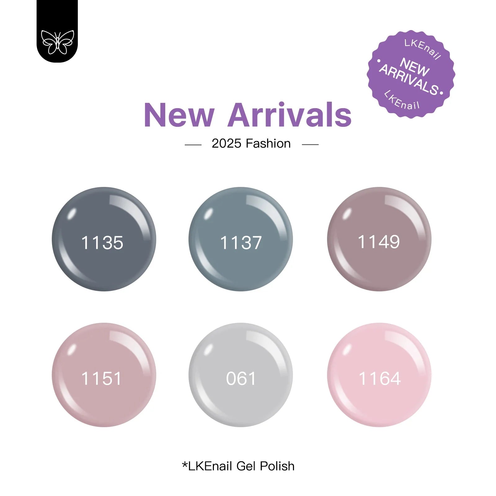 LKEnail Enchanted Haze - 6 Color Nail Gel Kit - LKEnail