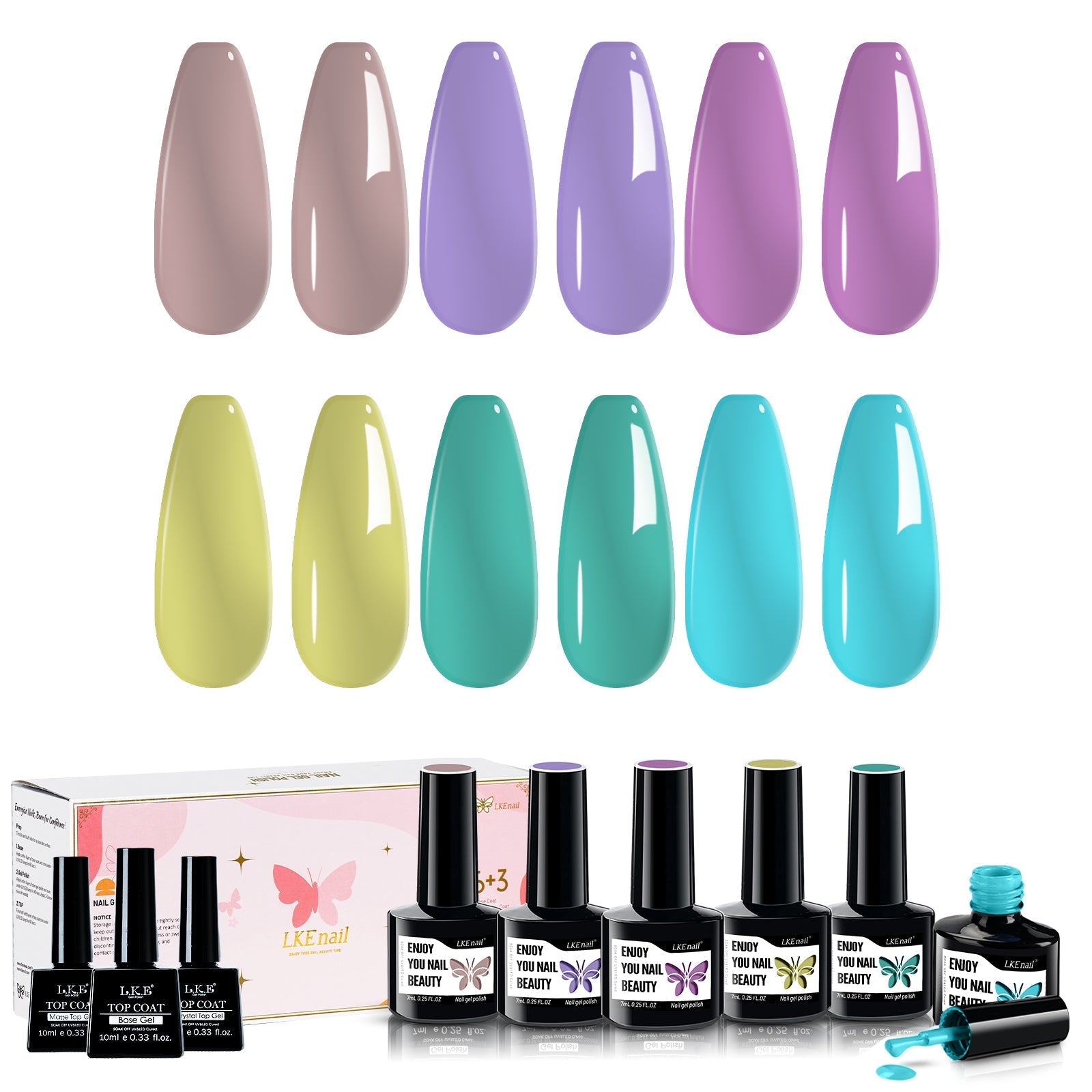 Rainbow - 6 color nail polish - LKEnail