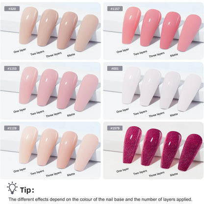 LKEnail Blushing Nude Bloom - 6 Color Nail Gel Kit