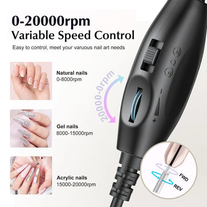 Shexnail Professional Electric Nail Drill Set