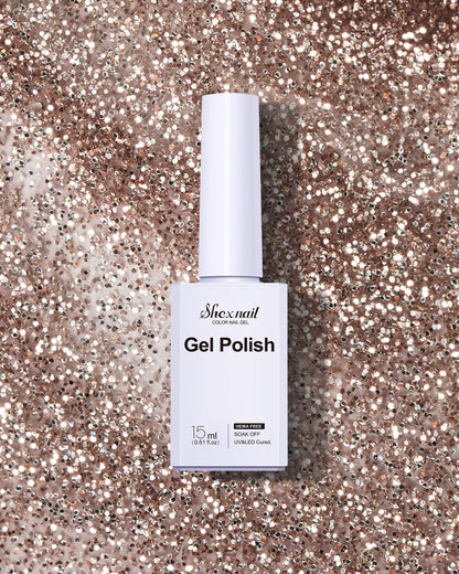 Nature's Hue HEMA-Free Gel Polish #G145 Silver Glitter