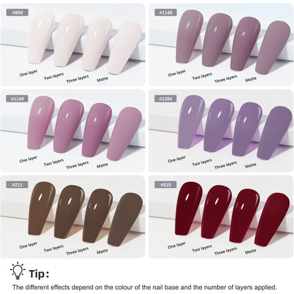 LKEnail Enchanted Blush - 6 Color Nail Gel Kit