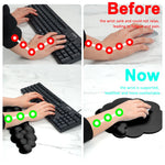 Cloud Keyboard and Mouse Wrist Rest Pad for Computer Arm Pain Relief- Ergonomic Wrist Support Mousepad with Non-Slip PU Base for Office, Gaming, and Home Use Anti-Fatigue(Black)