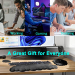 Cloud Keyboard and Mouse Wrist Rest Pad for Computer Arm Pain Relief- Ergonomic Wrist Support Mousepad with Non-Slip PU Base for Office, Gaming, and Home Use Anti-Fatigue(Black)