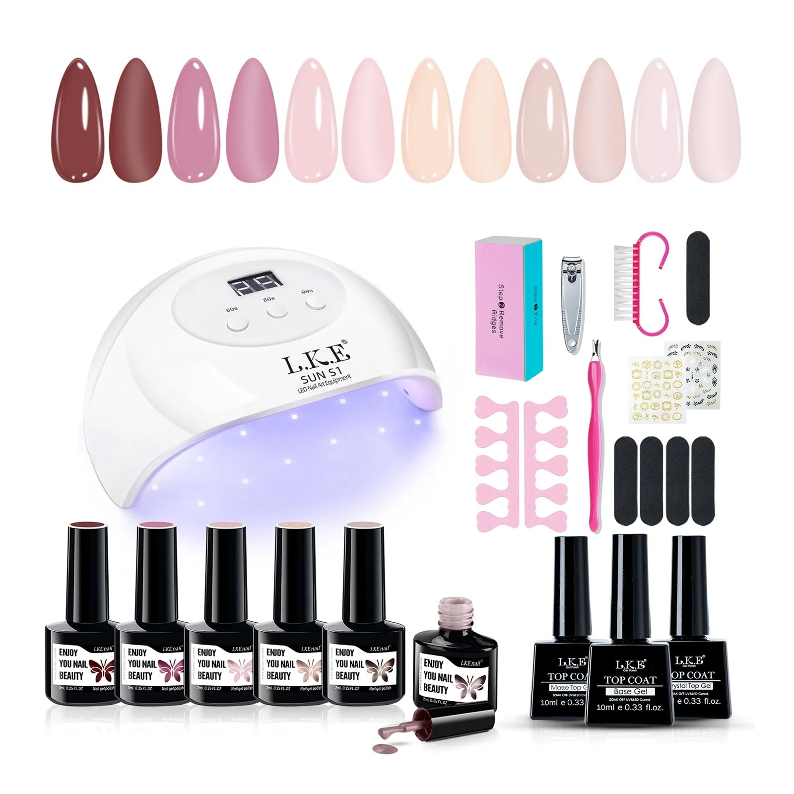 LKEnail Enchanted Blush - 6 Color Nail Gel Kit - LKEnail