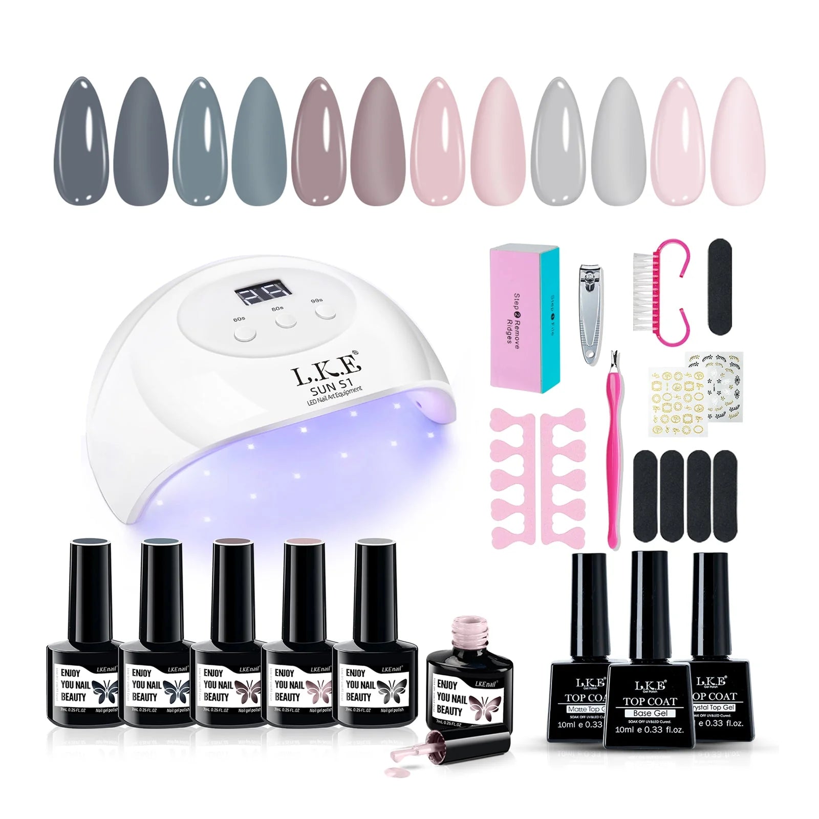 LKEnail Enchanted Haze - 6 Color Nail Gel Kit - LKEnail