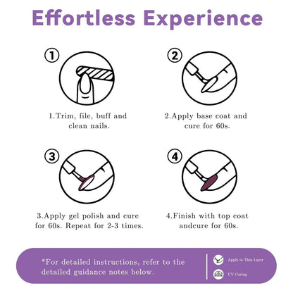 LKEnail Peachberry Twilight - 6 Color Nail Gel Kit - LKEnail