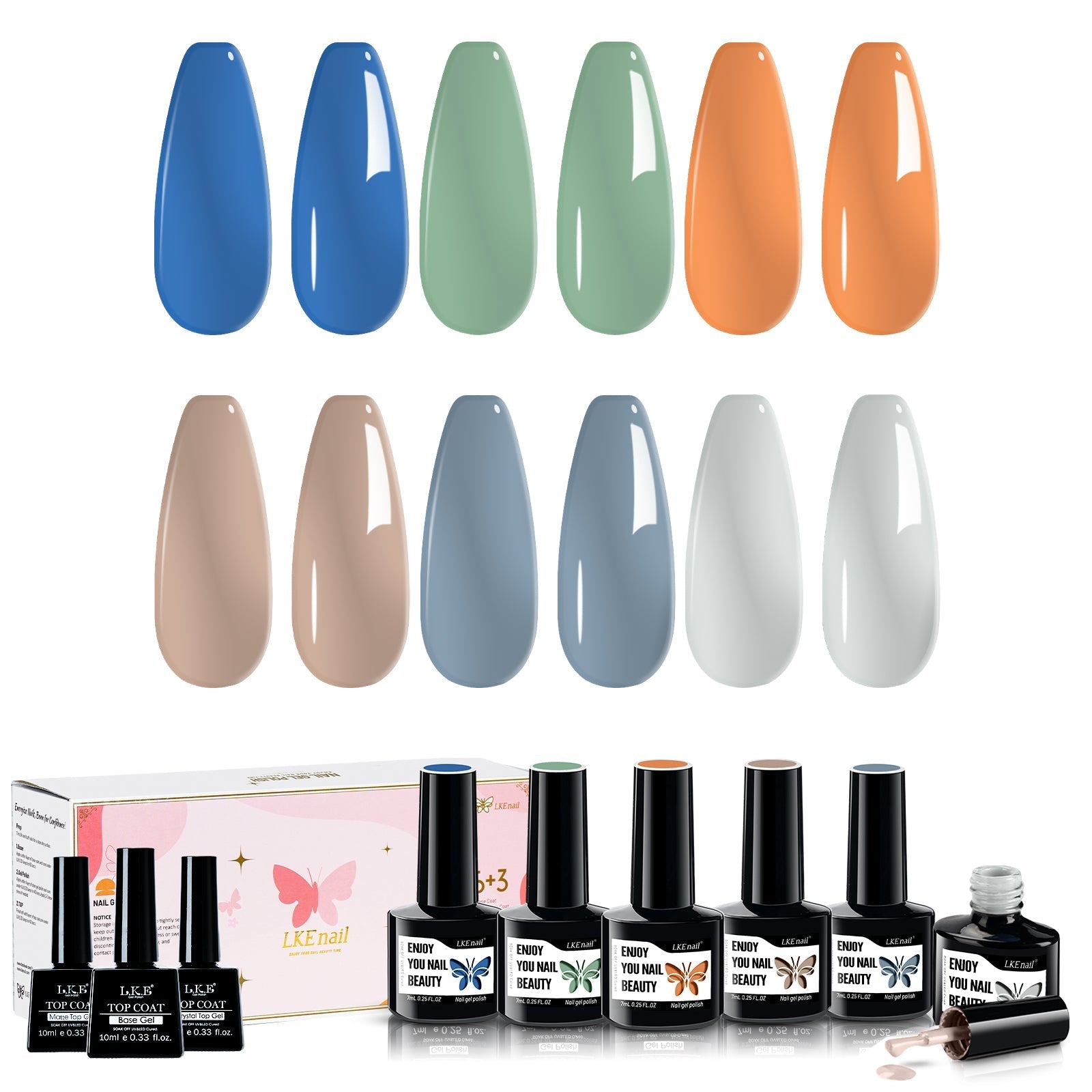 North Carolina Blue - 6 color nail polish - LKEnail